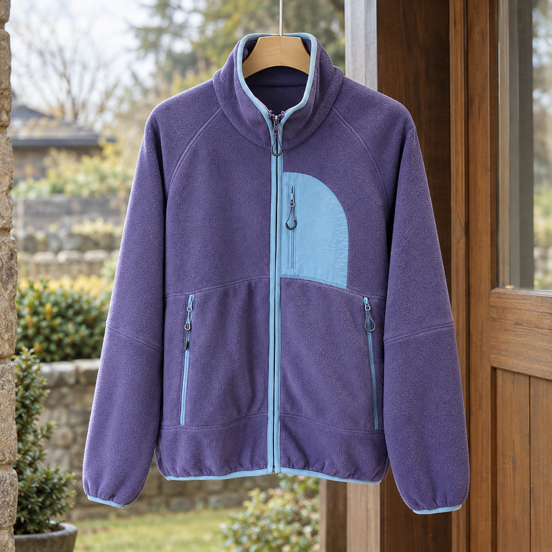 Pascal-West Contrast Fleece Jacket - Luodian Purple