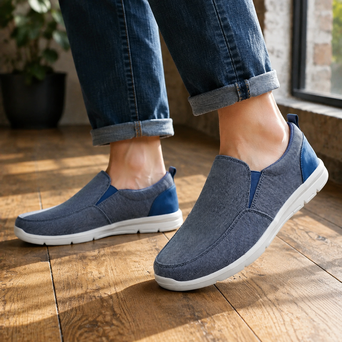 Santoro Slip-On Shoes - Blue