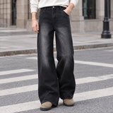Aaron-Stone Curved Seam Jeans - Black-gray