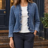Paige-Grace Ruffle Jacket - Blue