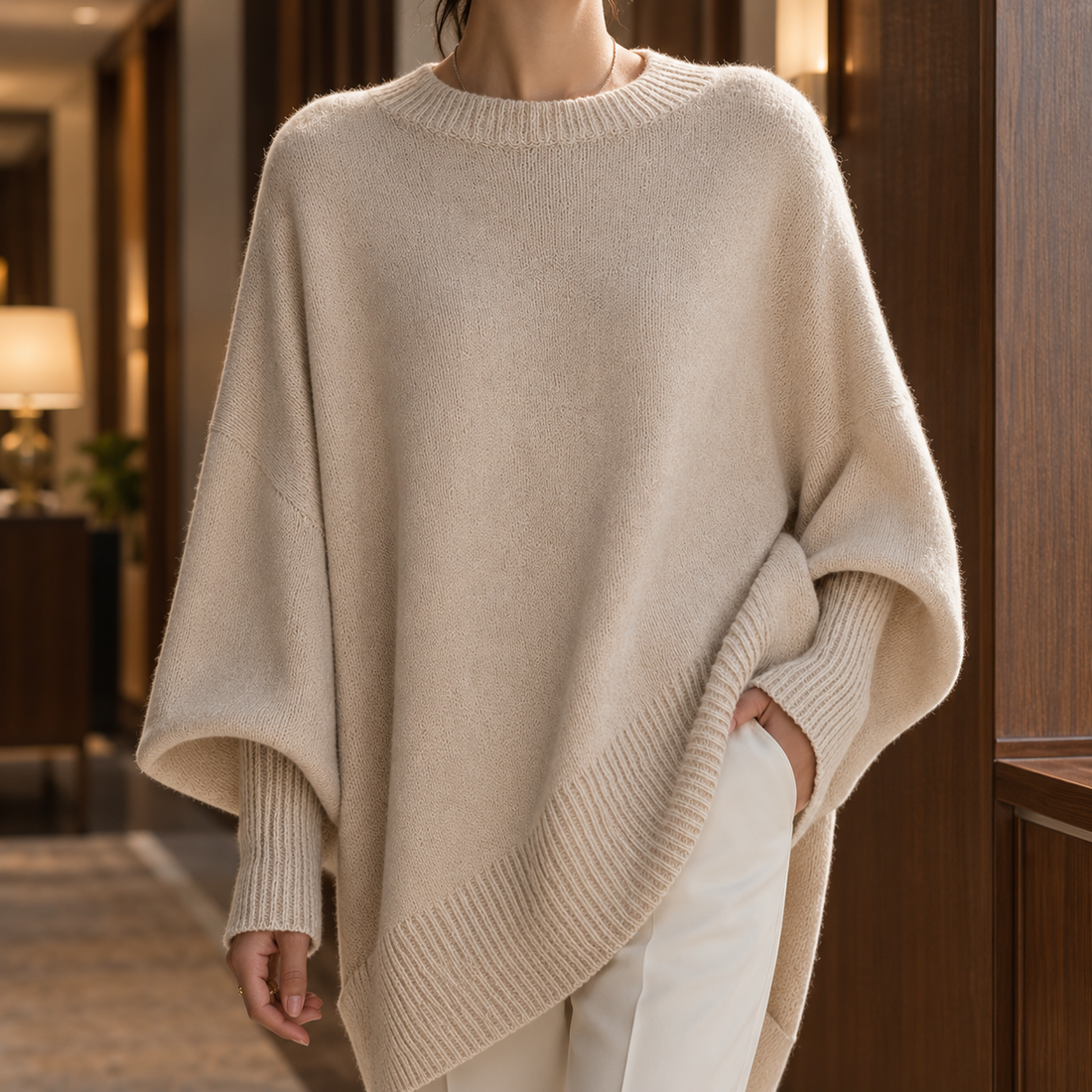 Eloise-Jade Oversized Sweater - Beige