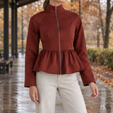 Valerie-Belle Peplum Jacket - Mahogany