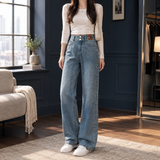 Fenna-Pearl Wide Leg Jeans - Vintage Blue