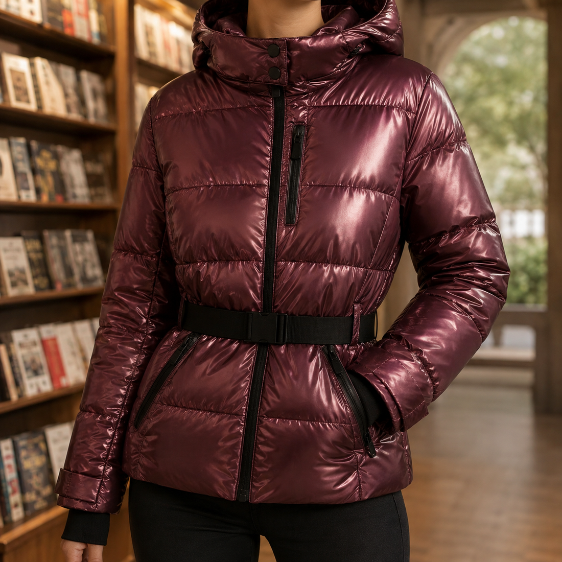 Ariadne-Rose Belted Jacket - Red