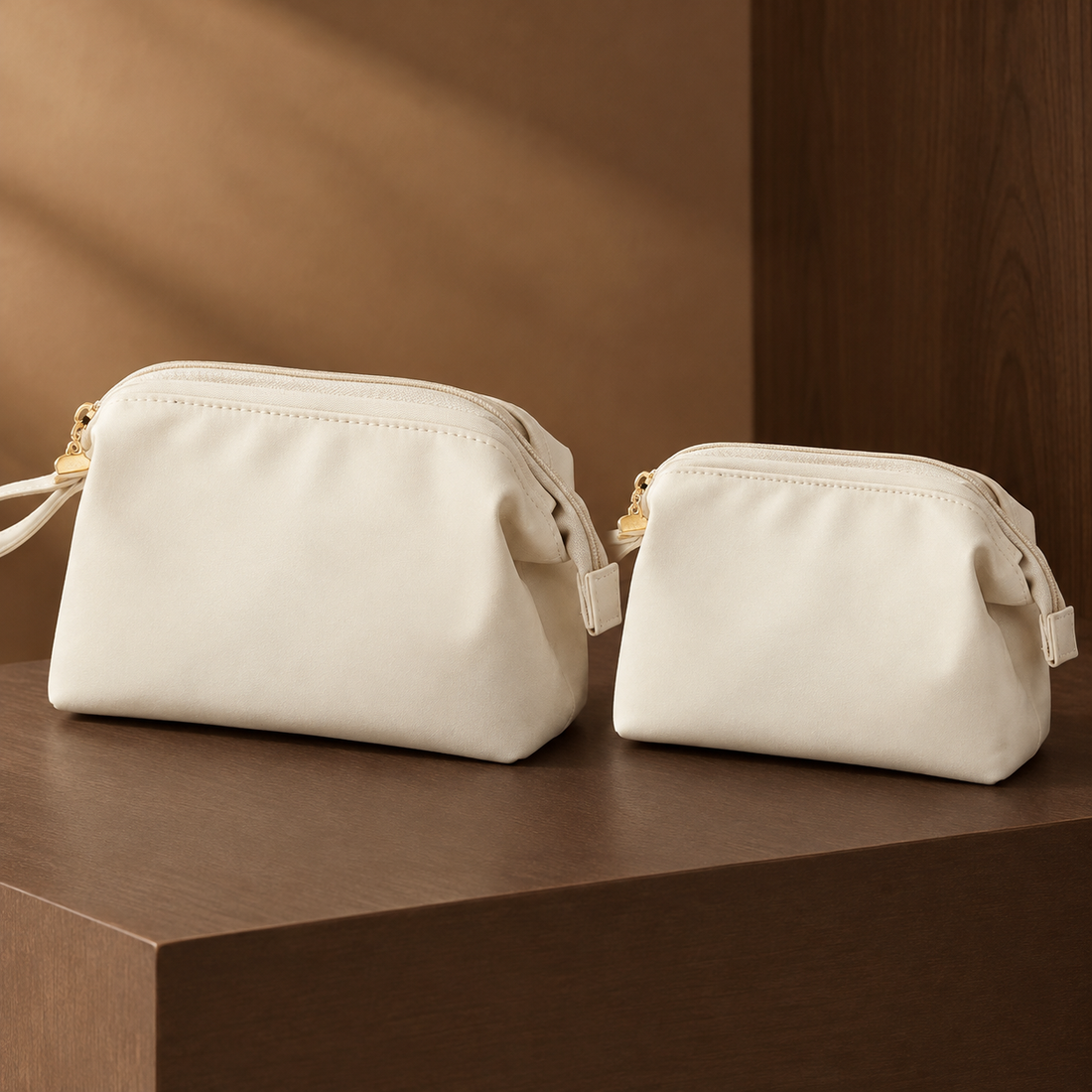 Valentini-Garda Ivory Travel Pouch Set - Pack Of Two