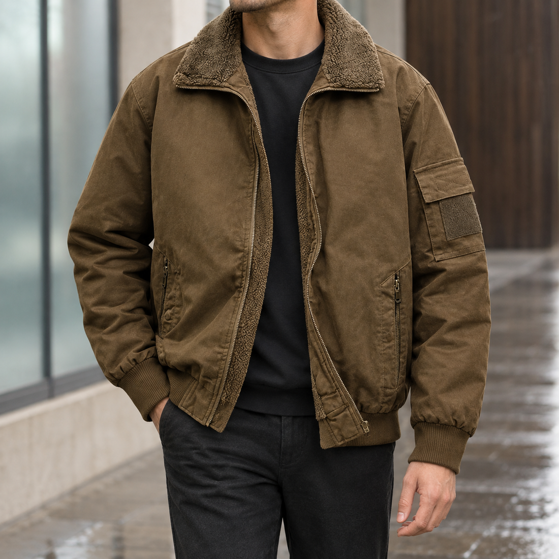 Simon-Lane Cotton Jacket - Brown
