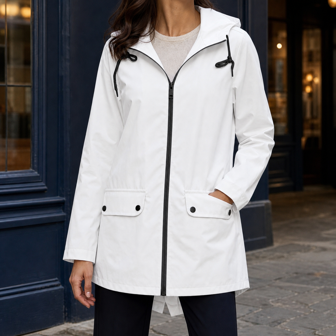 Ottilia-Hope Hooded Jacket - White