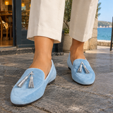 Fabiani-Milano Suede Tassel Loafers - Light Blue