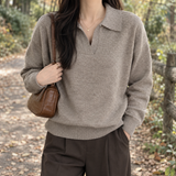 Briony-Hope Polo Collar Sweater - Khaki