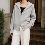 Marguerite-Marie Waffle Sweater - Light Gray