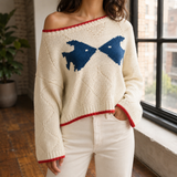Josephine Fish Intarsia Sweater - Beige