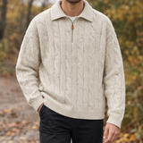 Elias-James Cable Knit Sweater - Apricot