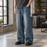 Jamie-Reid Wide Leg Jeans - Vintage Blue