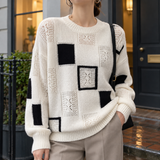 Ariana Patchwork Sweater - White