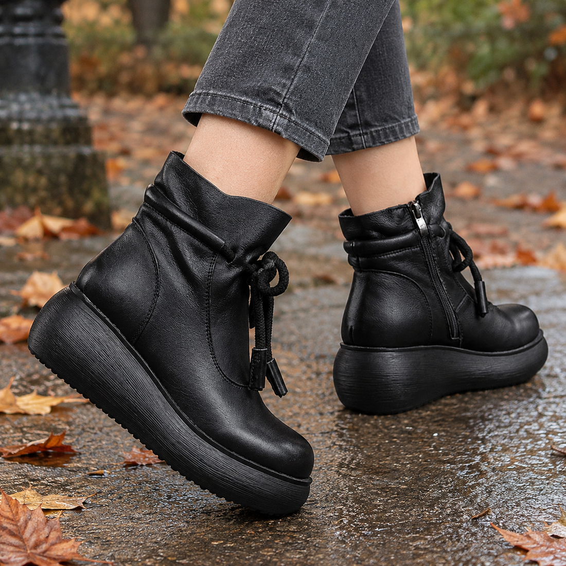 Lazzari-Verona Platform Boots - Black