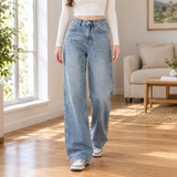 Rosalie-Elise Wide Leg Jeans - Light Blue