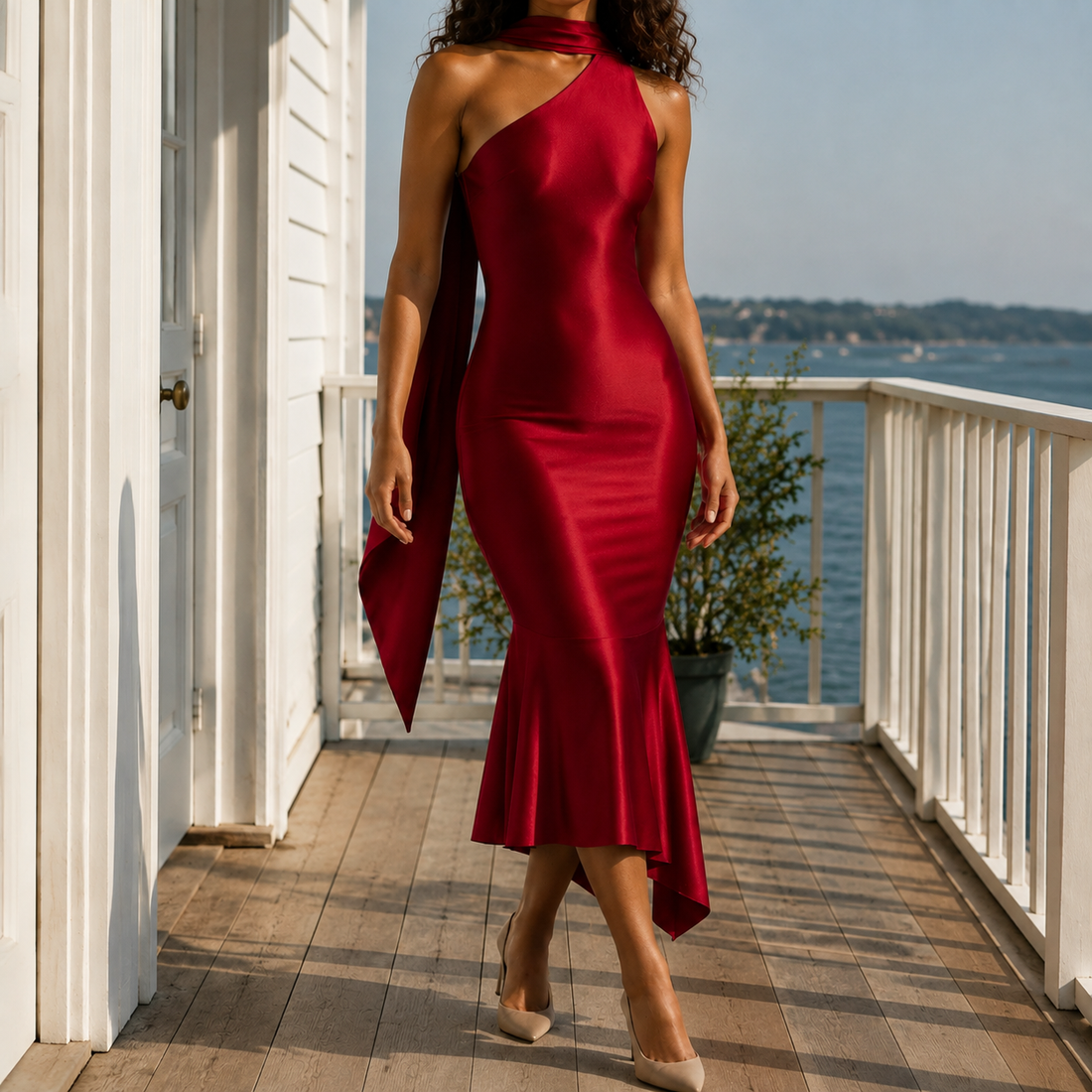 Amalia-Kate Mermaid Dress - Red