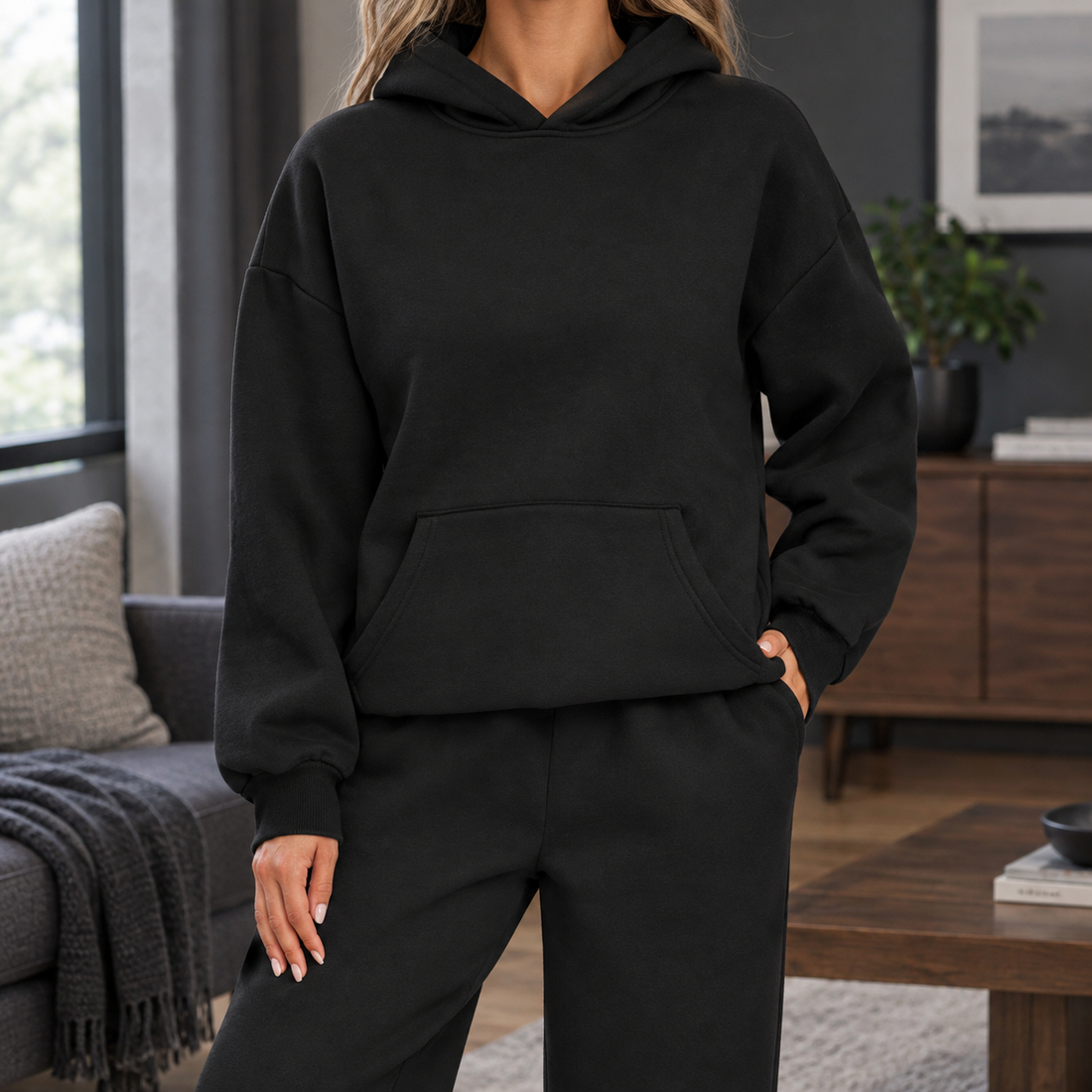 Annabel-Faye Relaxed Jogger Set - Black