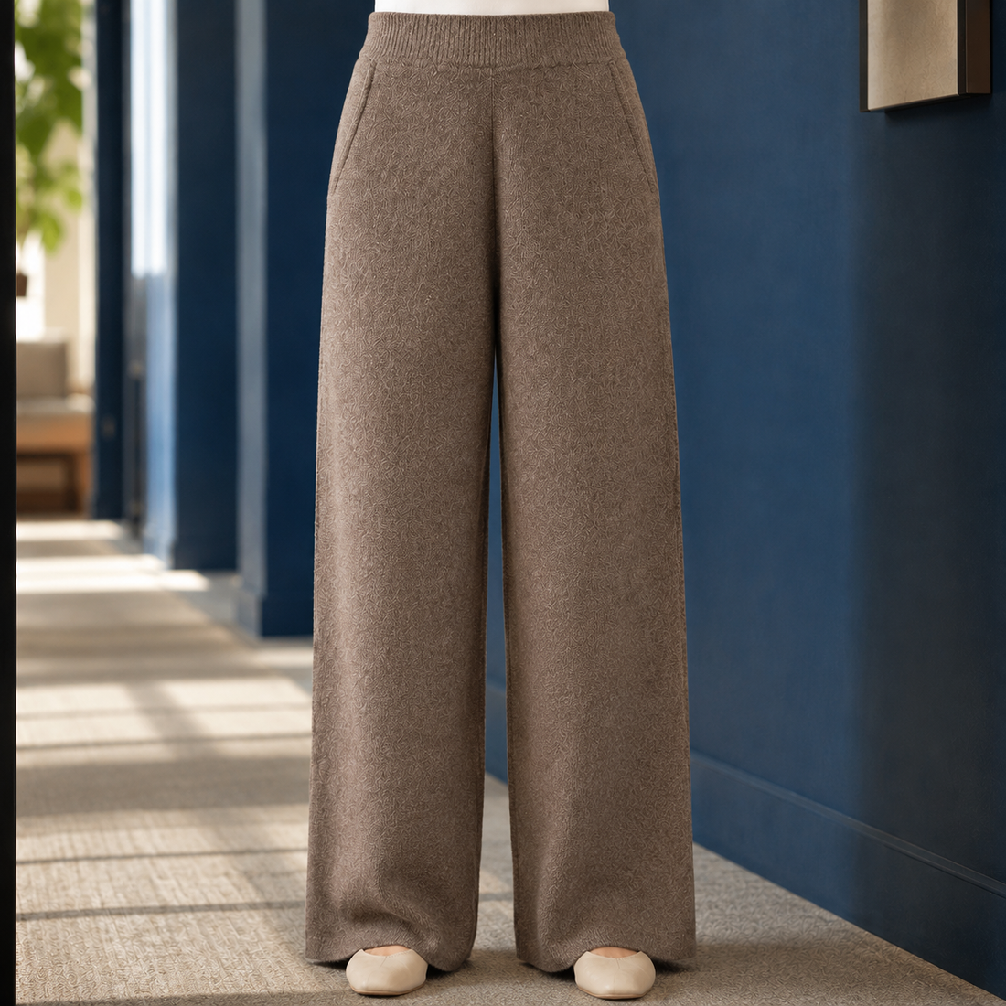 Meredith-Sage Cashmere Pants - Brown