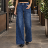 Sarah-Marie Wide Leg Jeans - Dark Blue