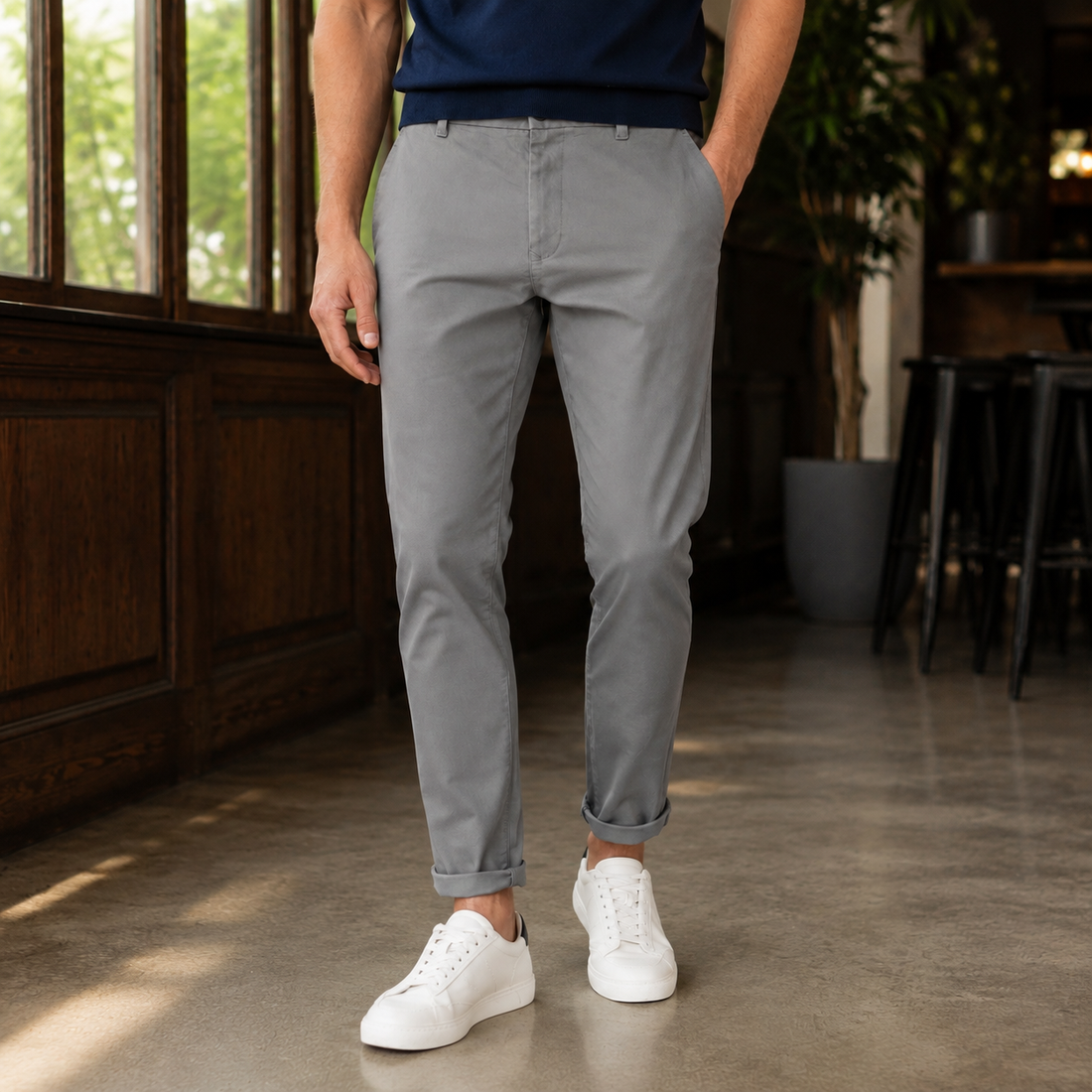 Raphael Slim Chinos - Gray