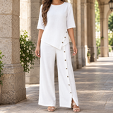 Delphine-June Asymmetric Set - White