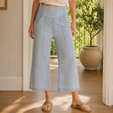Meredith-Elise Curved Seam Pants - Sky