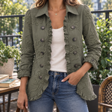 Valentina-Eve Tonal Floral Jacket - Retro Green