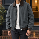 Ezra-Grant Contrast Collar Jacket - Blue