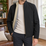 Anthony-York Stand Collar Jacket - Black Stand Collar