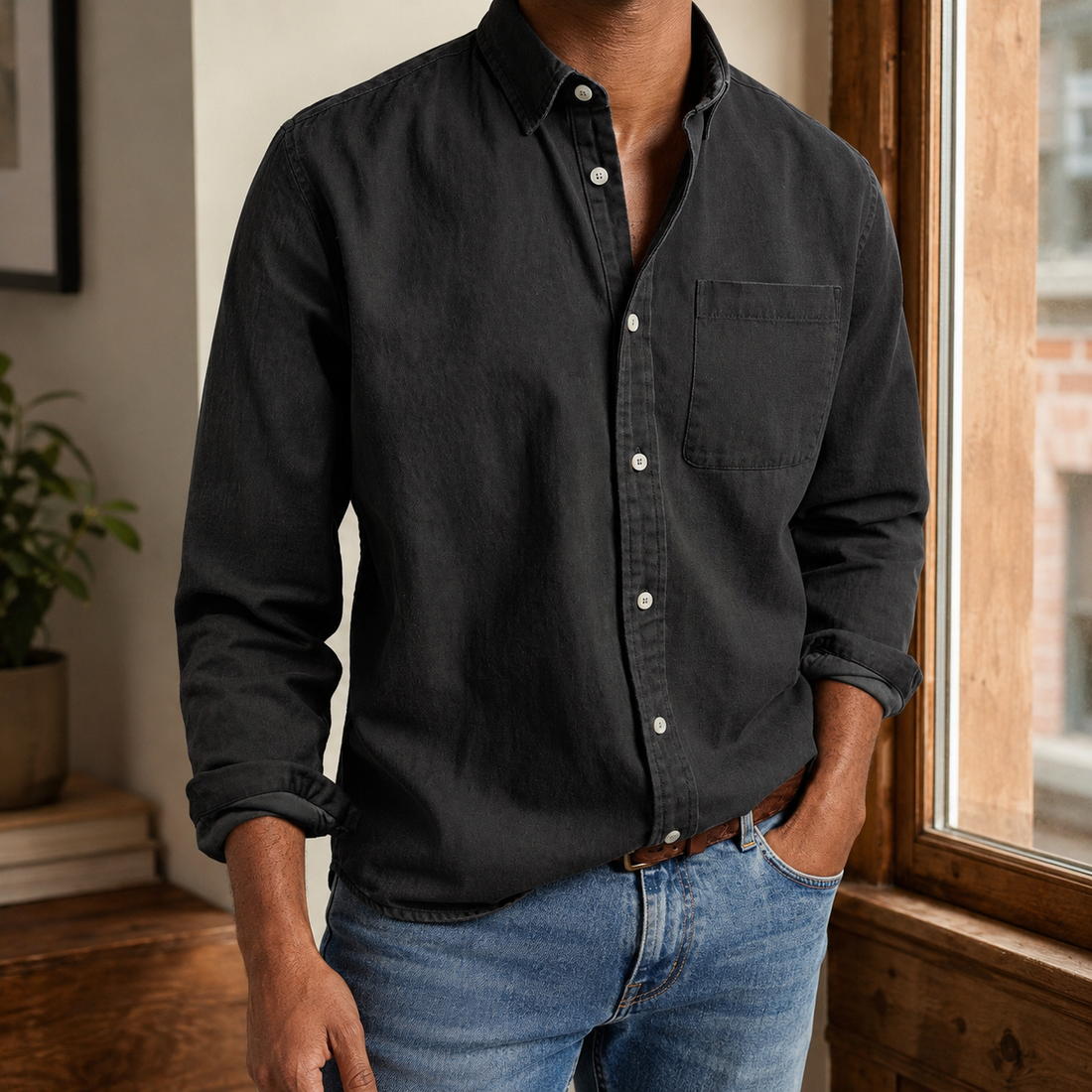 Amos-Wren Relaxed Shirt - Black