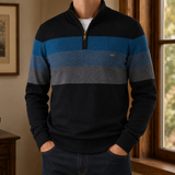 Montgomery-Grey Half-Zip Sweater - Blue