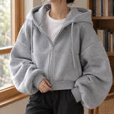 Sylvaine Cropped Hoodie - Light Gray 2
