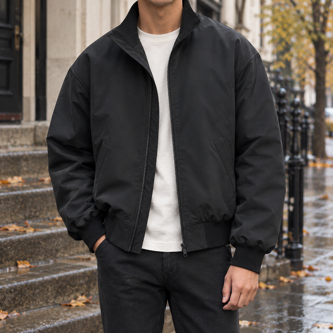 Laurent-Wade Flight Jacket - Black