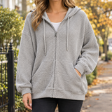 Charlize-Marie Waffle Knit Sweater - Gray