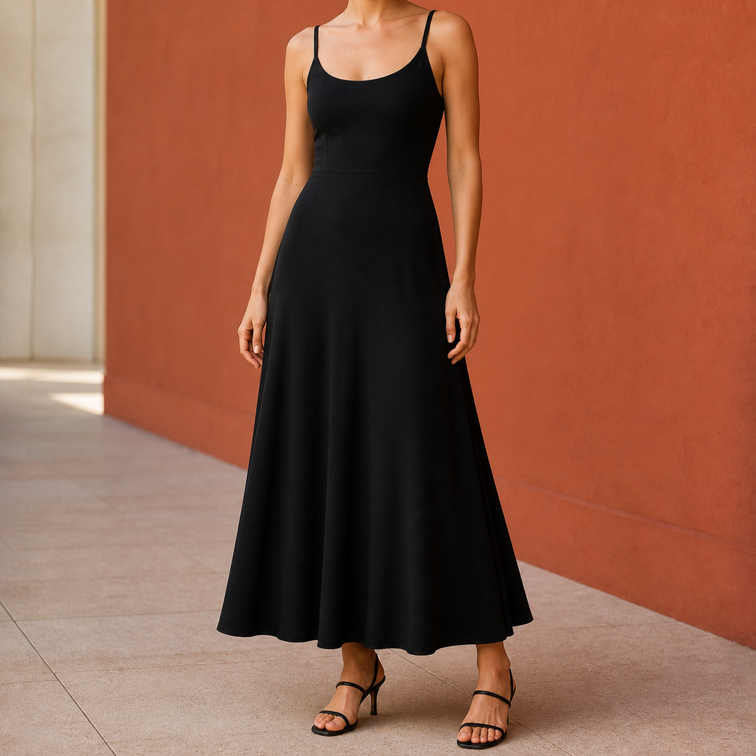 Honora-Hope A Line Dress - Black