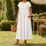 Orla-June Relaxed Midi Dress - White