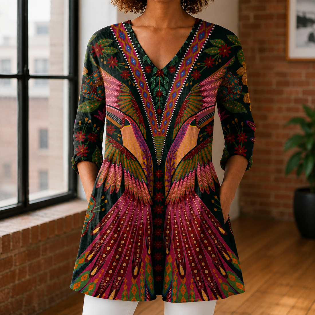 Harriet V-Neck Blouse - Multicolour