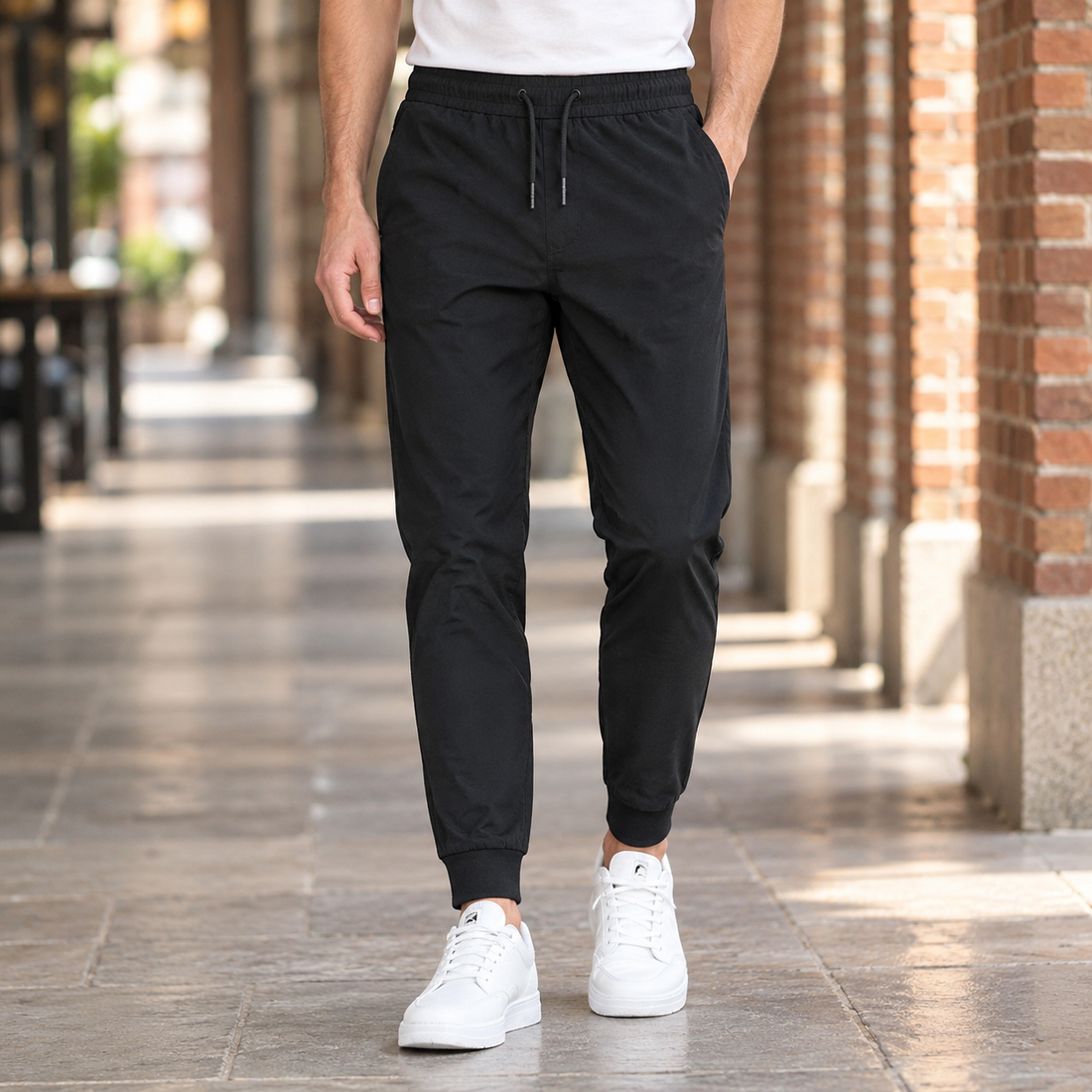 Idris-Wren Tapered Pants - Black