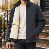 Oswin-Stone Fleece-Lined Jacket - Gray Sherpa Yy