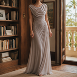 Sylvie-Skye Draped Maxi Dress - Taupe