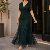 Valeria-Rose Wrap Maxi Dress - Dark Green