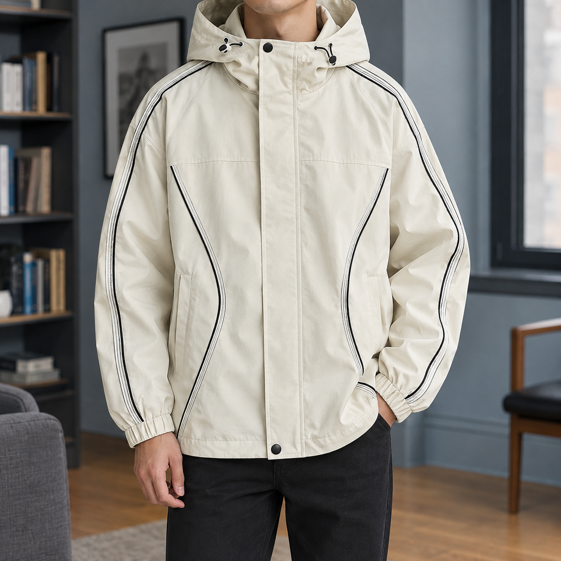 Sterling-West Piped Jacket - Beige
