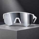 Edric Shield Sunglasses - White Frame Silver