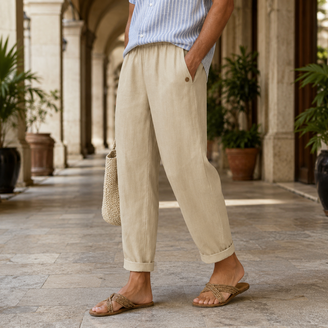 Spencer-Jude Relaxed Pants - Beige