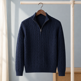 Matteo Quarter-Zip Sweater - Navy Blue