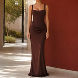 Mireille Corset Maxi Dress - Brown