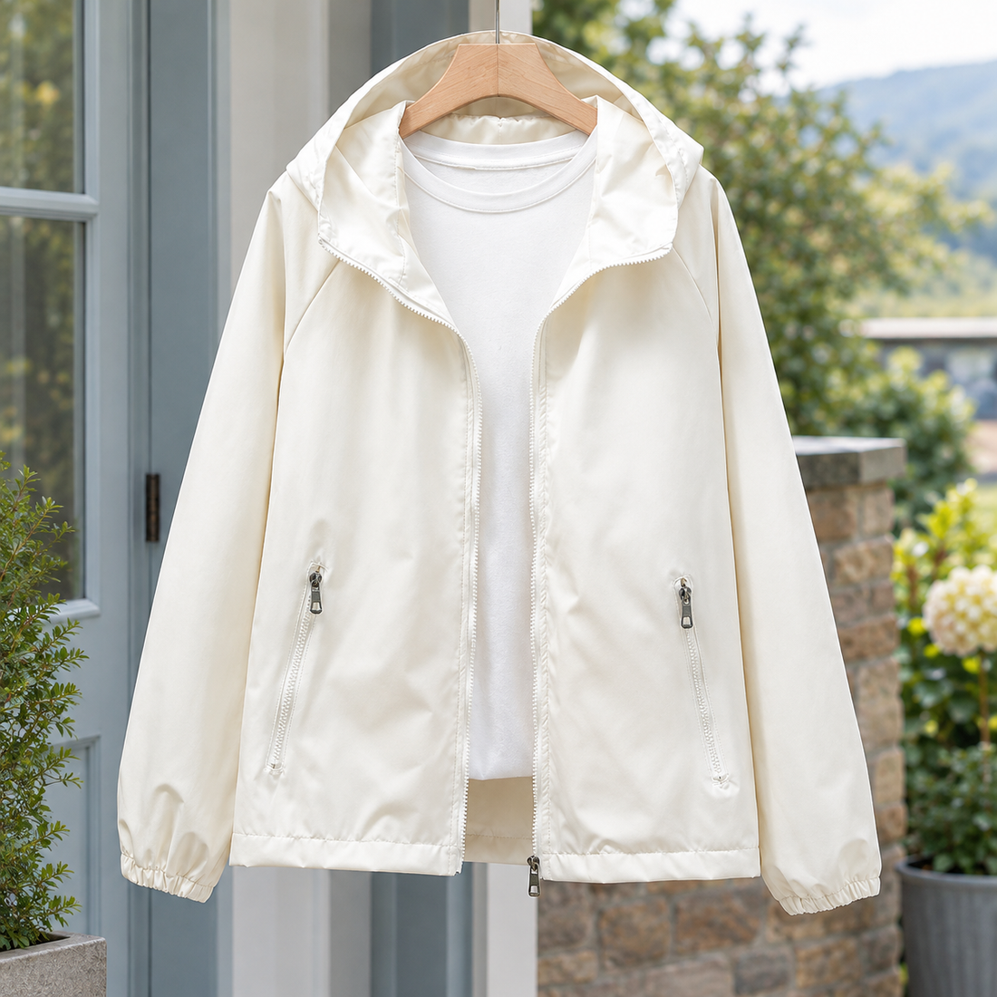 Luna-Pearl Hooded Jacket - White
