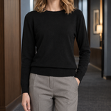 Alba-Pearl Crew Neck Sweater - Black