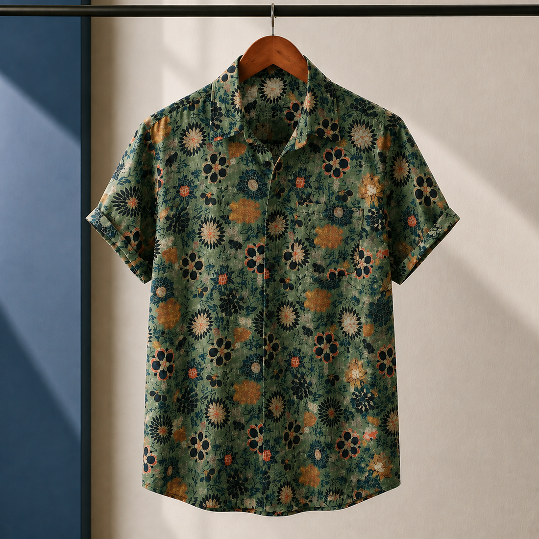 Anders Floral Shirt - Dark Green